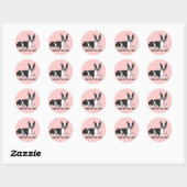 Boston Terrier-Sticker voor borstkanker Ronde Sticker (Vel)