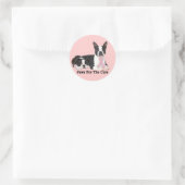 Boston Terrier-Sticker voor borstkanker Ronde Sticker (Tas)