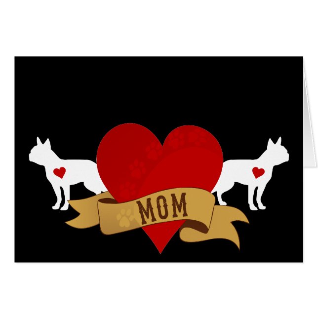 Boston Terrier (stijl Tattoo) (Voorkant Horizontaal)