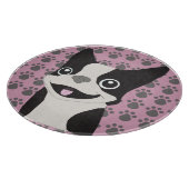 Boston Terrier, Stof Roze Snijplank (Hoek)