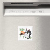 Boston Terrier Stoute Pup Magnet (Insitu (Vaatwasser))