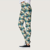 Boston Terrier Strand Surfen Schilderij Leggings (Links)