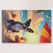 Boston Terrier strandfeest scène Legpuzzel (Horizontaal)
