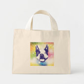 Boston Terrier Sunburst Mini Tote Bag (Voorkant)