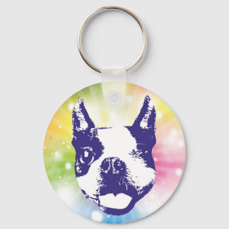 Boston Terrier Sunburst Sleutelhanger