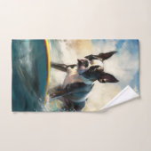 Boston Terrier Surfen Schilderij Bad Handdoek (Handdoek)
