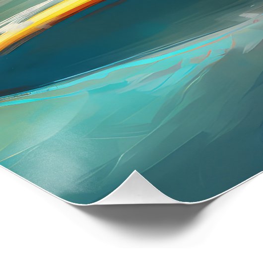 Boston Terrier Surfen Schilderij Perfect Poster (Hoek)