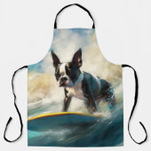 Boston Terrier Surfen Schilderij Schort (Voorkant)