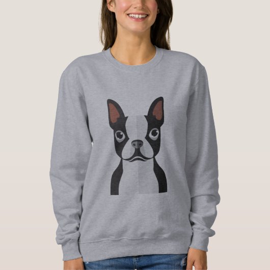 Boston Terrier Sweatshirt Womens (Voorkant)