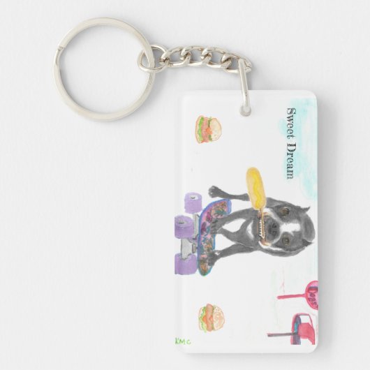 Boston Terrier Sweet Dream Sleutelhanger (Voorkant)