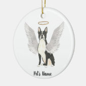 Boston Terrier Sympathie Herdenking Keramisch Ornament (Links)