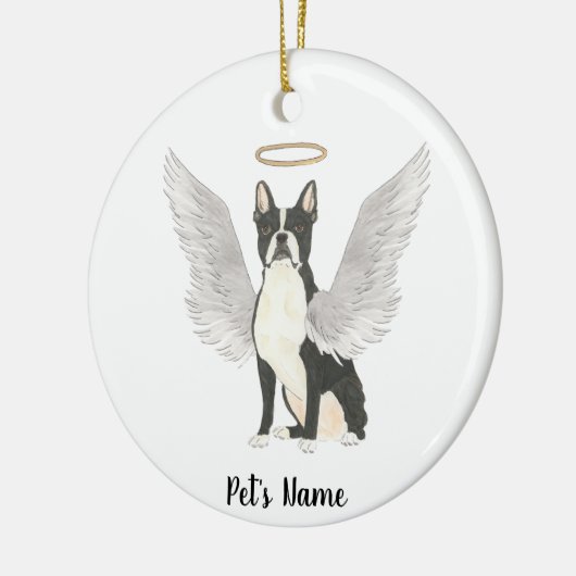 Boston Terrier Sympathie Herdenking Keramisch Ornament (Links)