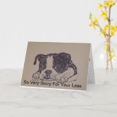 Boston Terrier Sympathy Card Kaart (Gele Bloem)
