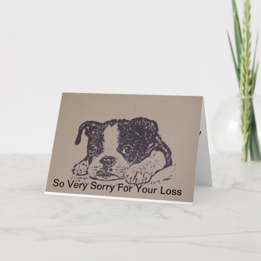 Boston Terrier Sympathy Card Kaart (Voorkant)