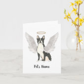 Boston Terrier Sympathy Memorial Kaart (Gele Bloem)