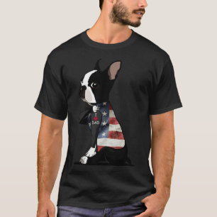 Boston Terrier Tattoos Ik hou van vaders Dag T-shirt