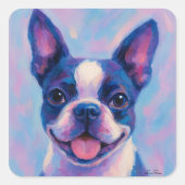 Boston Terrier Tea Party Labels en Stickers (Voorkant)