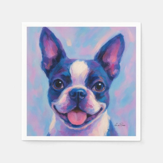 Boston Terrier Tea Party servetten (Voorkant)