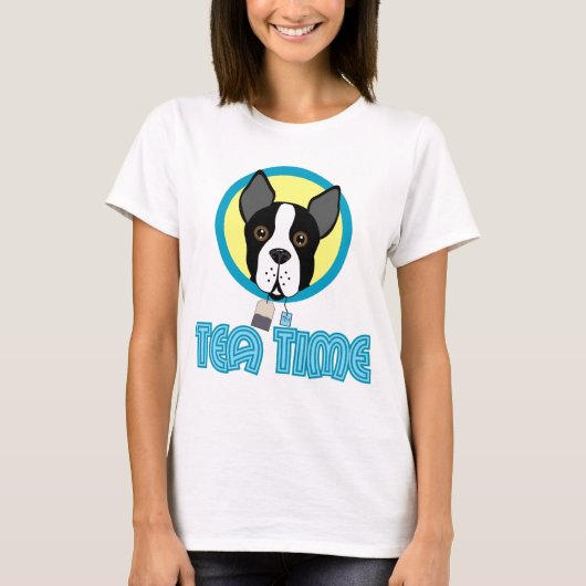 Boston Terrier Tea Party T-shirt (Voorkant)