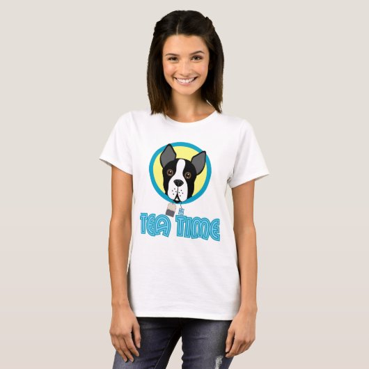 Boston Terrier Tea Party T-shirt (Voorkant volledig)