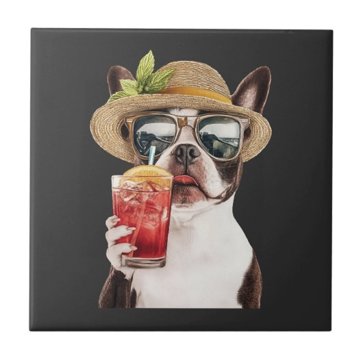 Boston Terrier Tegeltje (Voorkant)