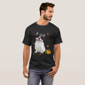 Boston Terrier Thanksgiving Costume Pilgrim Turkey T-shirt (Voorkant volledig)