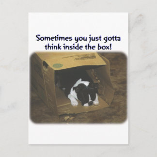 Boston Terrier: Think Inside the Box Briefkaart