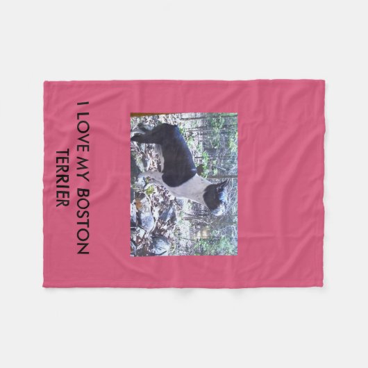 Boston Terrier Throw Fleece Deken (Voorkant (Horizontaal))