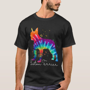 Boston Terrier Tie Dye Rainbow Hondenliefhebber T-shirt