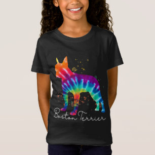 Boston Terrier Tie Dye Rainbow Hondenliefhebber T-shirt