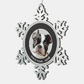 Boston Terrier Tin Sneeuwvlok Ornament (Rechts)