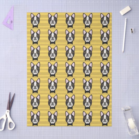 Boston Terrier Tissuepapier (Craft)