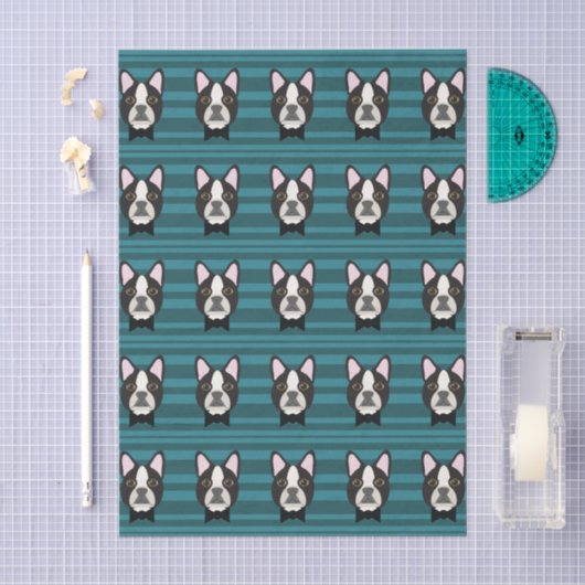 Boston Terrier Tissuepapier (Craft)