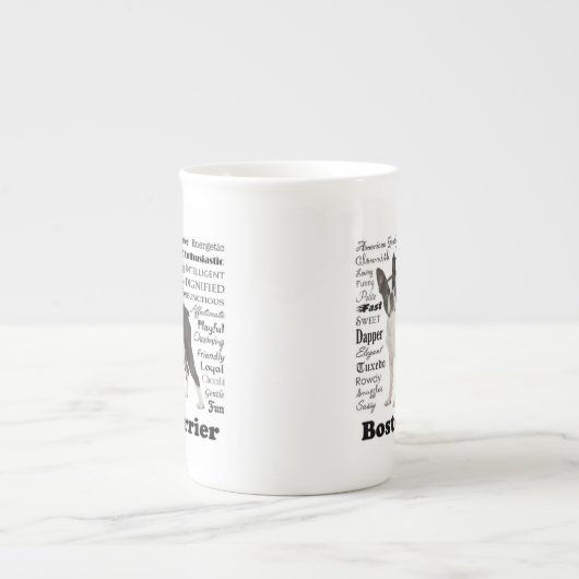 Boston Terrier Traits Bone China Mok (Voorkant)