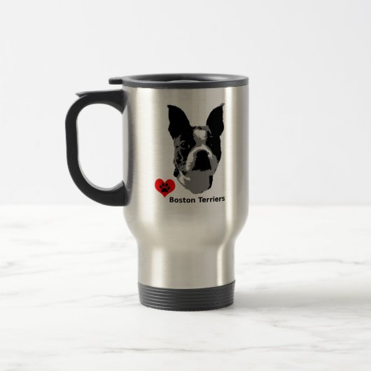 Boston Terrier Travel Mug Reisbeker (Links)