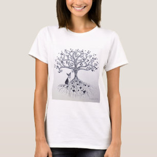 Boston Terrier Tree of Life Black and white T-shirt