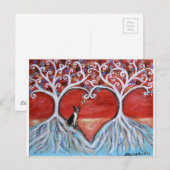 Boston Terrier Tree of Life Love Hearts Briefkaart (Voorkant / Achterkant)