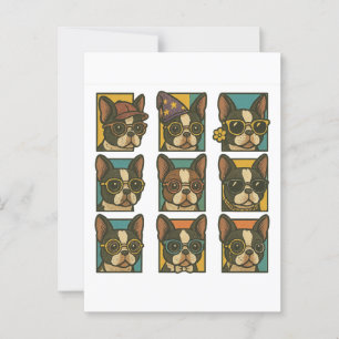 Boston Terrier Trendsetters Briefkaart