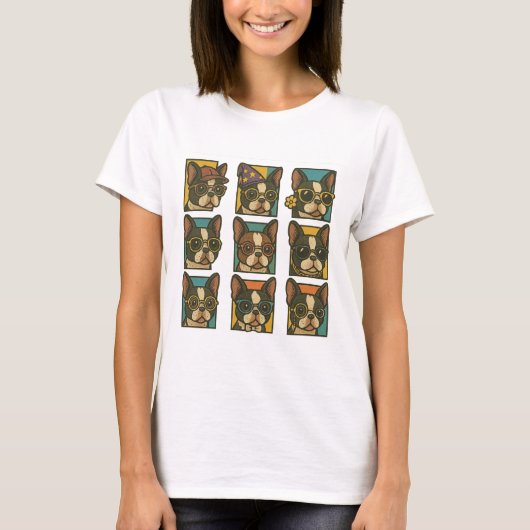 Boston Terrier Trendsetters T-shirt (Voorkant)