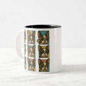 Boston Terrier Trendsetters Tweekleurige Koffiemok (Voorkant links)