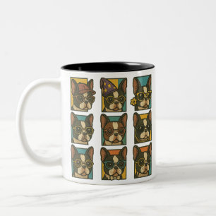 Boston Terrier Trendsetters Tweekleurige Koffiemok