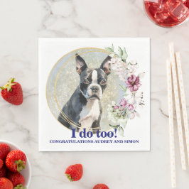 Boston Terrier Trouwservetten Met Honden Foto Servet