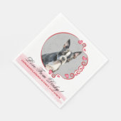 Boston Terrier Trouwservetten Met Honden Foto Servet (Hoek)