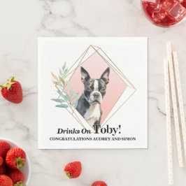 Boston Terrier Trouwservetten Met Honden Foto Servet