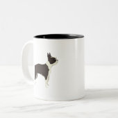 Boston Terrier Tweekleurige Koffiemok (Voorkant links)