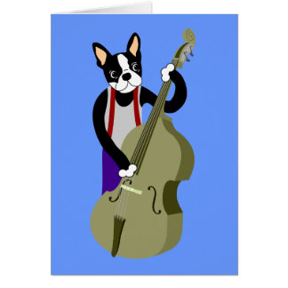 Boston Terrier Upright Bass Player