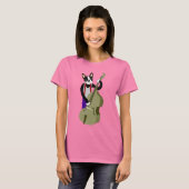 Boston Terrier Upright Bass Player T-shirt (Voorkant volledig)