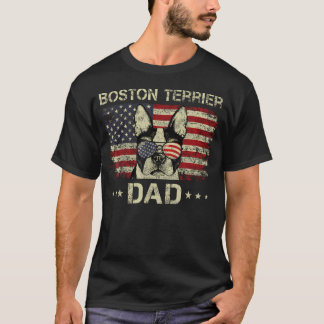 Boston Terrier Vader Hondenliefhebbers Amerikaanse T-shirt
