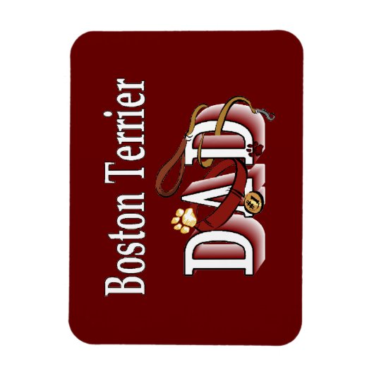 Boston Terrier vader Magneet (Verticaal)