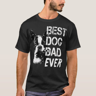 Boston Terrier Vader Vaderdag Vintage Stijl T-shirt